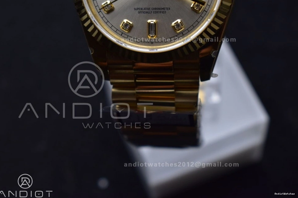 Weight) DayDate 702 QF 36 904L (Gain Square Steel with YG Edition President on vr3255 Silver V5 Bracelet Dial Comfortable Best Diamond 0215